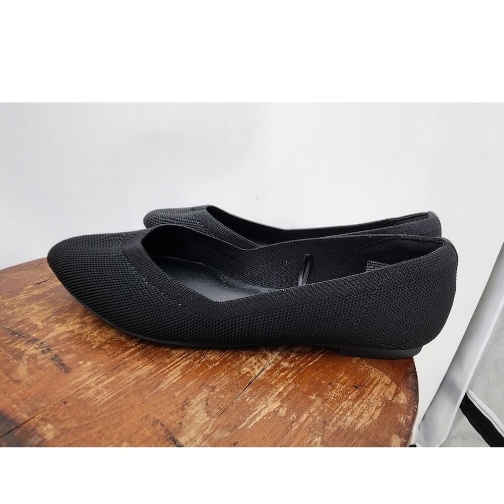 New Lane Bryant Knit Slip On Flats Size 8 Wide Black Casual Office